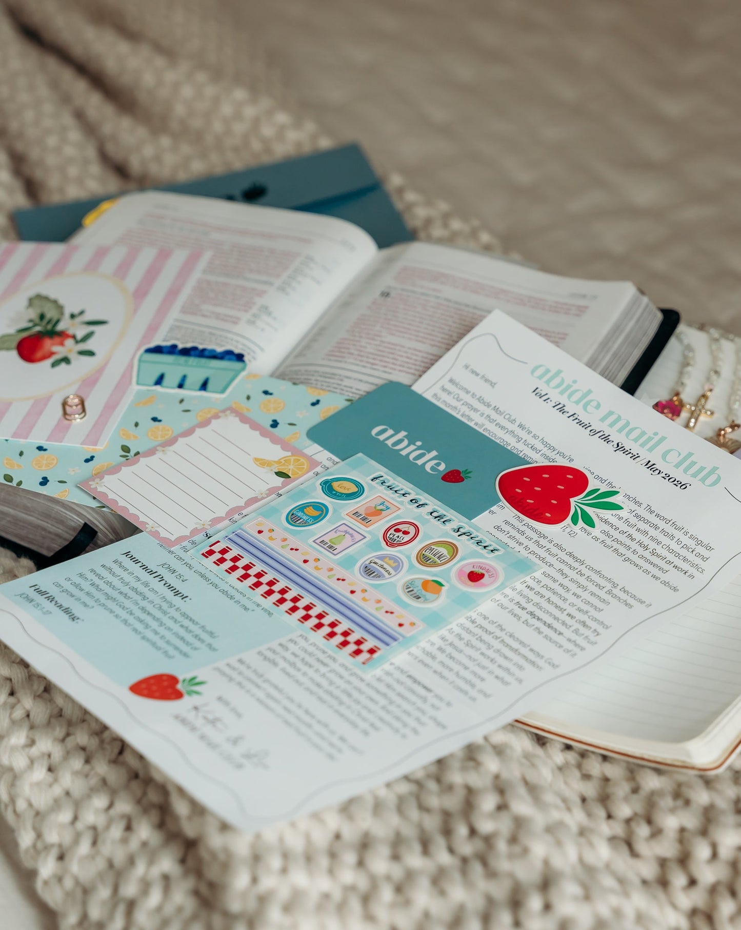 Christian mail club modern bible study cute women fruit of the spirit design