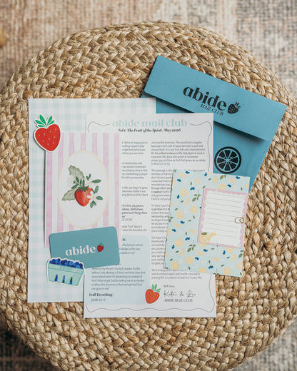 cute christian mail club for women with fruit of the spirit artwork