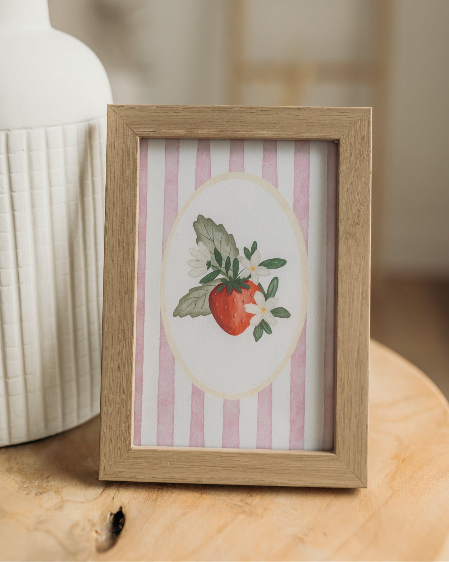 Strawberry print postcard artwork for christian mail club